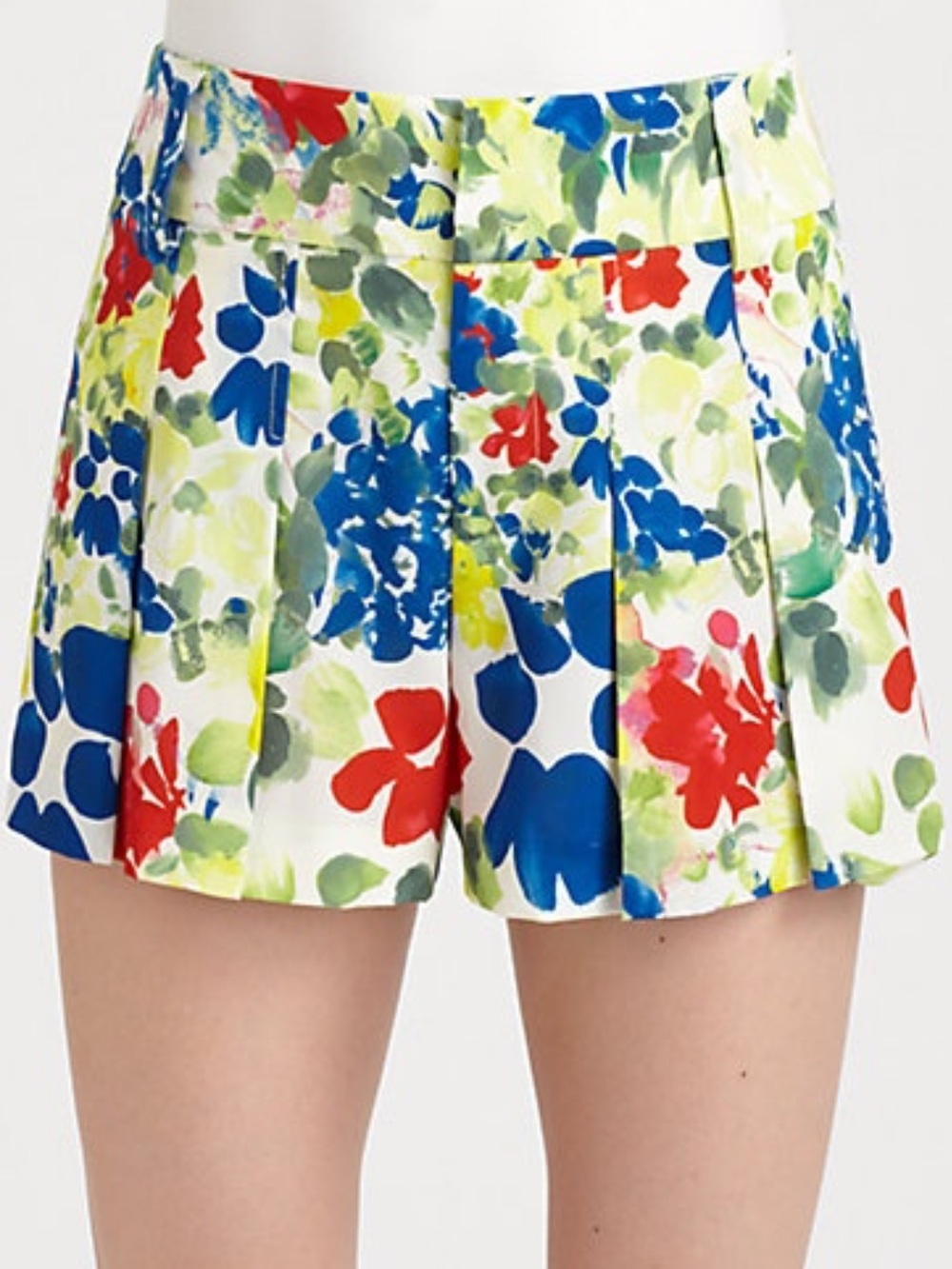 Alice & Olivia Floral Shorts 12 Pleated Flowy Vacation Lightweight